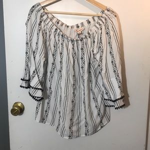 Grand & Greene black and white boho blouse